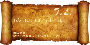Tálas Lóránt névjegykártya